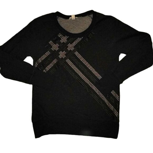 Caslon  gray studded women's sweatshirt - Picture 6 of 9